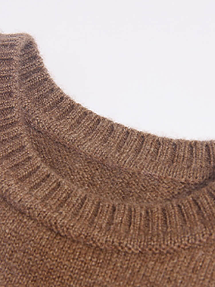 Kids Brown Duck Family Knit Sleeveless Cashmere Sweater Vest